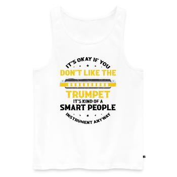 Mundharmonika Spieler und Mundharmonika - Männer Premium Bio Tank Top - Weiß - Vorne - Michal (187cm)