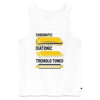 Mundharmonika Instrument und Mundharmonika - Männer Premium Bio Tank Top - Weiß - Vorne - Michal (187cm)