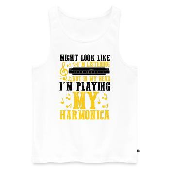 Harmonikaspieler für Munharmonika Spieler - Männer Premium Bio Tank Top - Weiß - Vorne - Michal (187cm)