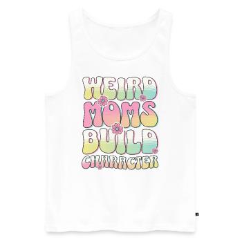Seltsame Mütter bauen Charakter Lustiges Geschenk Für Die Beste Mutter - Männer Premium Bio Tank Top - Weiß - Vorne - AI Model Male 178 light (178cm)