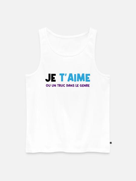 je t'aime - Débardeur bio Premium Homme - blanc
