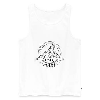 Berg Madl - Männer Premium Bio Tank Top - Weiß - Vorne - AI Model Male 178 light (178cm)