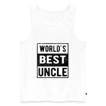 Welt bester Onkel - Männer Premium Bio Tank Top - Weiß - Vorne - AI Model Male 178 light (178cm)