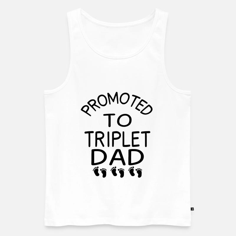 Triplets dad - Männer Premium Bio Tank Top - Weiß