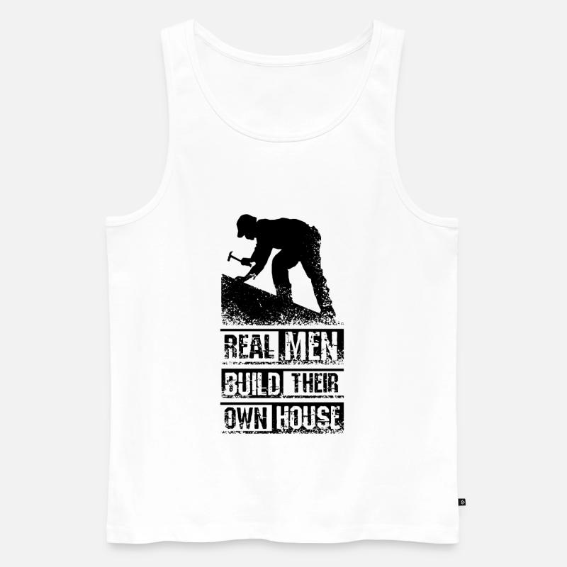 Männer Bauherr - Männer Premium Bio Tank Top - Weiß