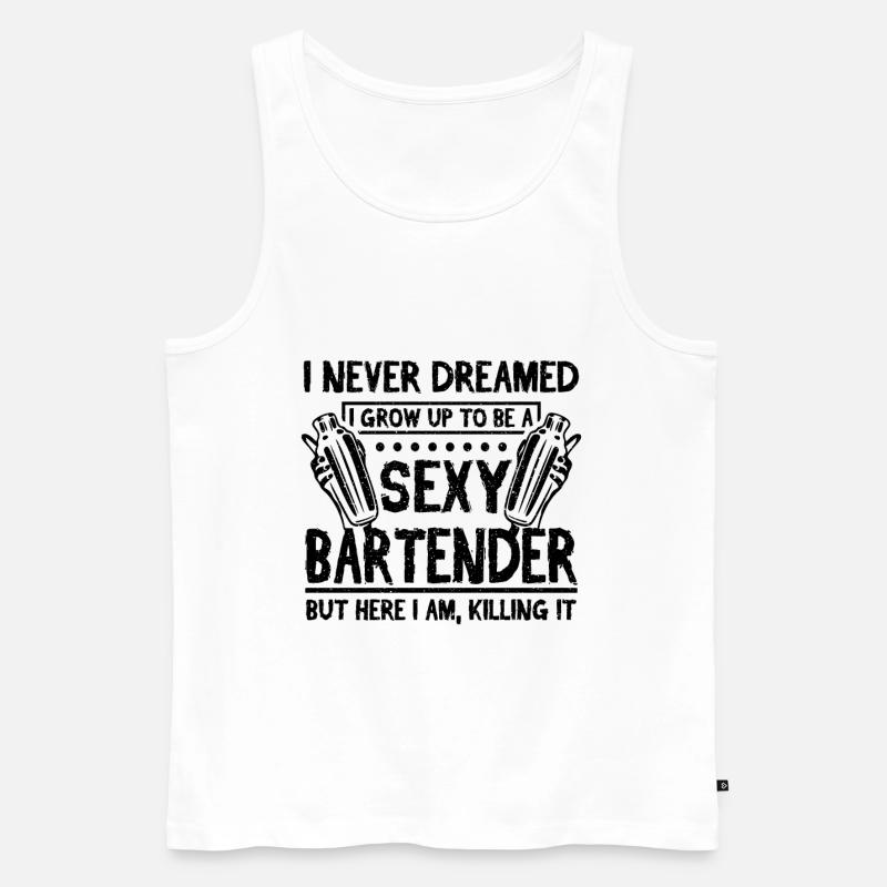 Sexy Bartender - Männer Premium Bio Tank Top - Weiß