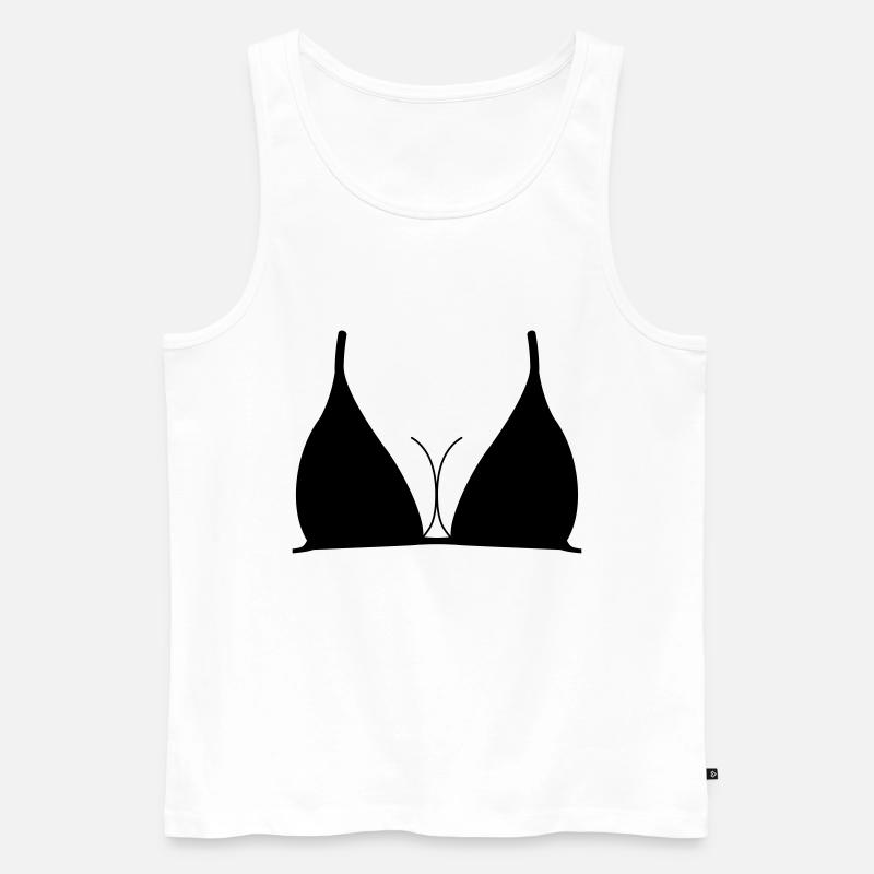 Brüste, Oberteil, Oberweite, Dekolleté, Brust, - Männer Premium Bio Tank Top - Weiß