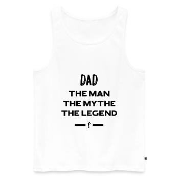 Papa der Mann der Mythos die Legende - Männer Premium Bio Tank Top - Weiß - Vorne - Michal (187cm)