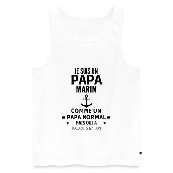 Marin qui a toujours raison - Débardeur bio Premium Homme - blanc - Devant - Michal (187cm)