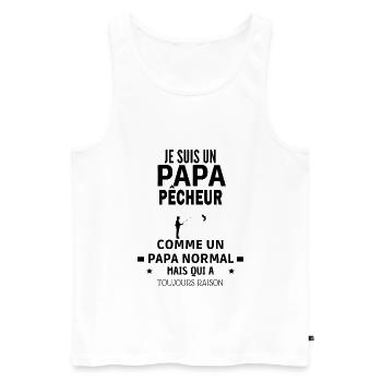 pêcheur qui a toujours raison - Débardeur bio Premium Homme - blanc - Devant - Michal (187cm)
