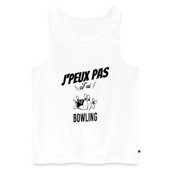 J'peux pas j'ai bowling - Débardeur bio Premium Homme - blanc - Devant - Michal (187cm)