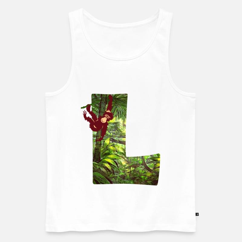 dschungel mit affe l - Männer Premium Bio Tank Top - Weiß