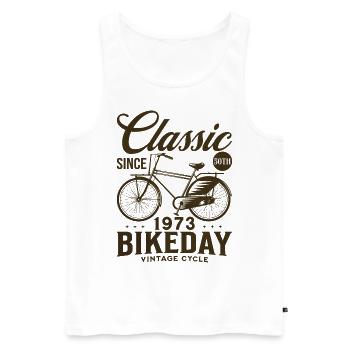 Fan De Vélo 1973 50 Ans Anniversaire Cycliste - Débardeur bio Premium Homme - blanc - Devant - Michal (187cm)