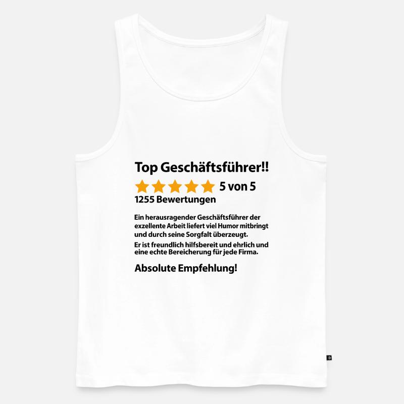 Geschäftsführer Abschiedsgeschenk Geschenkidee - Männer Premium Bio Tank Top - Weiß