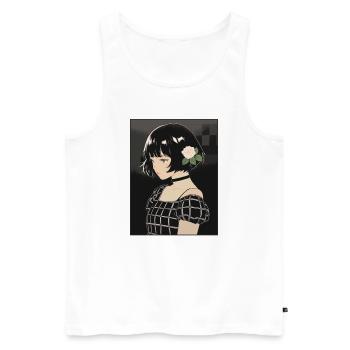 Dessin animé Manga Anime Fille japonaise - Débardeur bio Premium Homme - blanc - Devant - Michal (187cm)