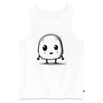 Petit truc de tofu sucré - Débardeur bio Premium Homme - blanc - Devant - Michal (187cm)