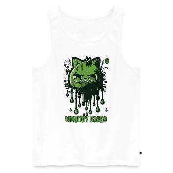 Nobody Cares: Paint Dripping Cat - Men's Premium Organic Tank Top - white - Front - Michal (187cm)