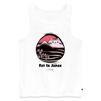 There is a fat cat in Japan - Men's Premium Organic Tank Top - white - Front - Michal (187cm)