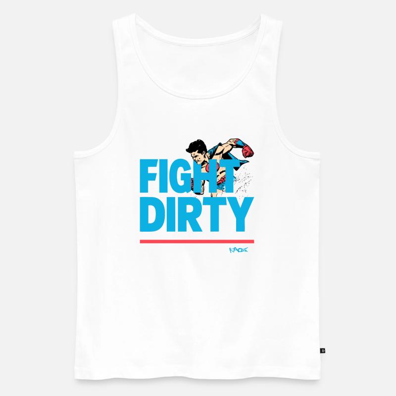 Superheld, kämpfe schmutzig - Männer Premium Bio Tank Top - Weiß