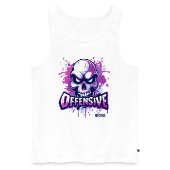 Insulting Skull - Men's Premium Organic Tank Top - white - Front - AI Model Male 178 light (178cm)