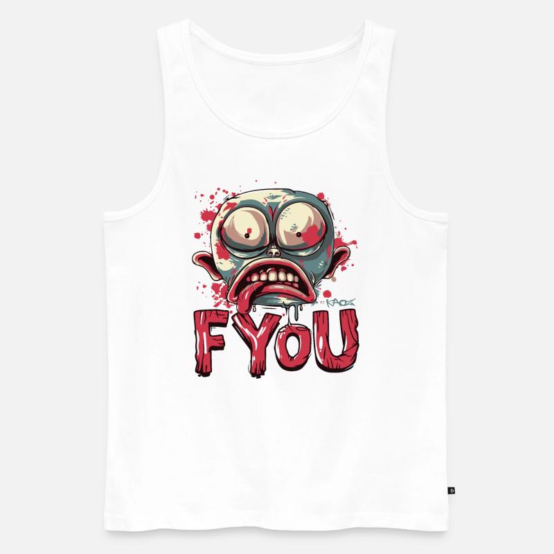 F*** dich, Zombie Gartenzwerg - Männer Premium Bio Tank Top - Weiß