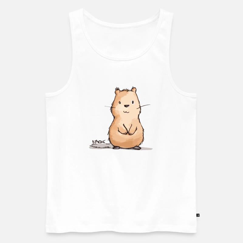Niedlicher Pummeliger Biber - Männer Premium Bio Tank Top - Weiß