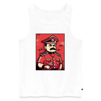 Hard mustache man with flowers for mom - Men's Premium Organic Tank Top - white - Front - AI Model Male 178 light (178cm)