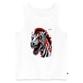 Super Awesome Creature Horror Zombie Zebra - Men's Premium Organic Tank Top - white - Front - Michal (187cm)