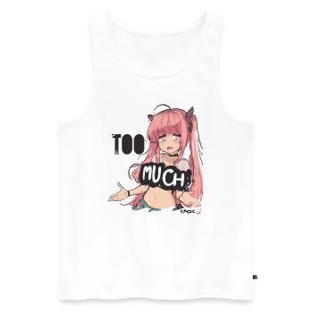 Est-ce trop ? Fille d’anime qui rit - Débardeur bio Premium Homme - blanc - Devant - Michal (187cm)