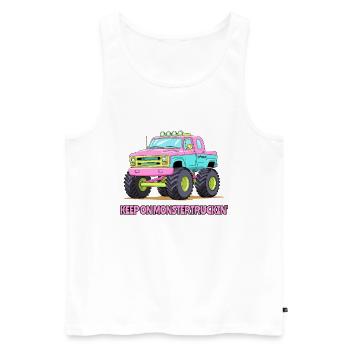 Keep on Monster Truckin', Candy Monster Truck - Men's Premium Organic Tank Top - white - Front - Michal (187cm)