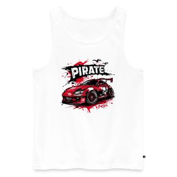 Chibi JDM Pirate Street Racing Voiture de sport - Débardeur bio Premium Homme - blanc - Devant - AI Model Male 178 light (178cm)