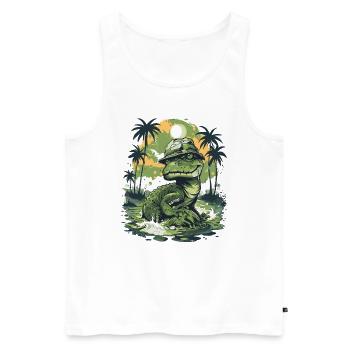 Lézard des marais vivant dans une forêt naturelle - Débardeur bio Premium Homme - blanc - Devant - Michal (187cm)