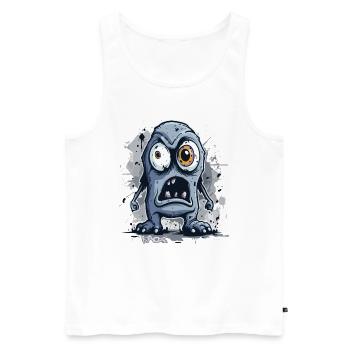 A gloomy, angry, funny gray monster - Men's Premium Organic Tank Top - white - Front - Michal (187cm)