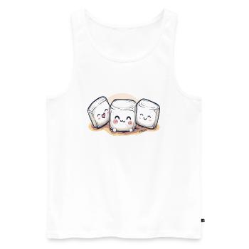Süße, niedliche Chibi Marshmallows - Männer Premium Bio Tank Top - Weiß - Vorne - Michal (187cm)