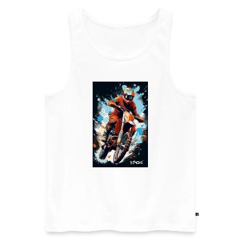 Cooles Motorrad Motocross - Männer Premium Bio Tank Top - Weiß - Vorne - Michal (187cm)