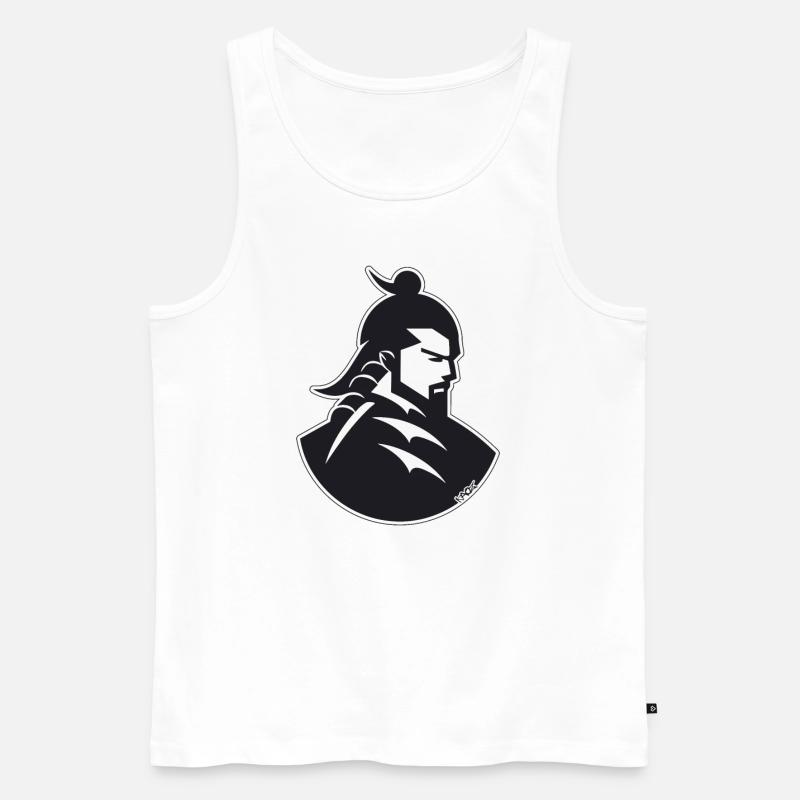 Ein Samurai im Schatten - Männer Premium Bio Tank Top - Weiß