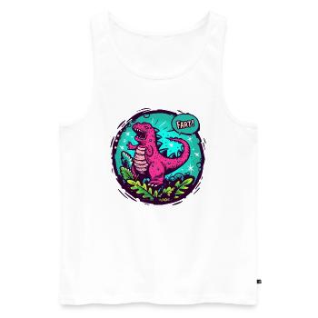 Giant Lizard Dinosaur Dino, Fart - Men's Premium Organic Tank Top - white - Front - Michal (187cm)