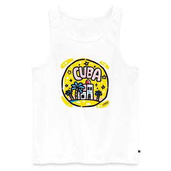 Niedliches Kuba - Männer Premium Bio Tank Top - Weiß - Vorne - AI Model Male 178 light (178cm)