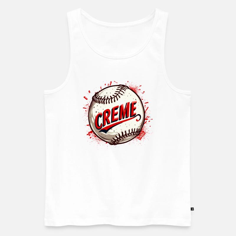 Creme Baseball - Männer Premium Bio Tank Top - Weiß