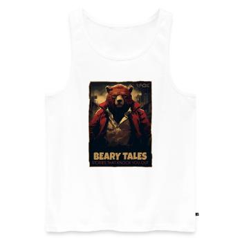 Bearish Story: Fake Bear Detective - Men's Premium Organic Tank Top - white - Front - AI Model Male 178 light (178cm)