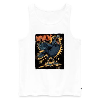 The Funny Crazy Dopamine Crow - Men's Premium Organic Tank Top - white - Front - AI Model Male 178 light (178cm)