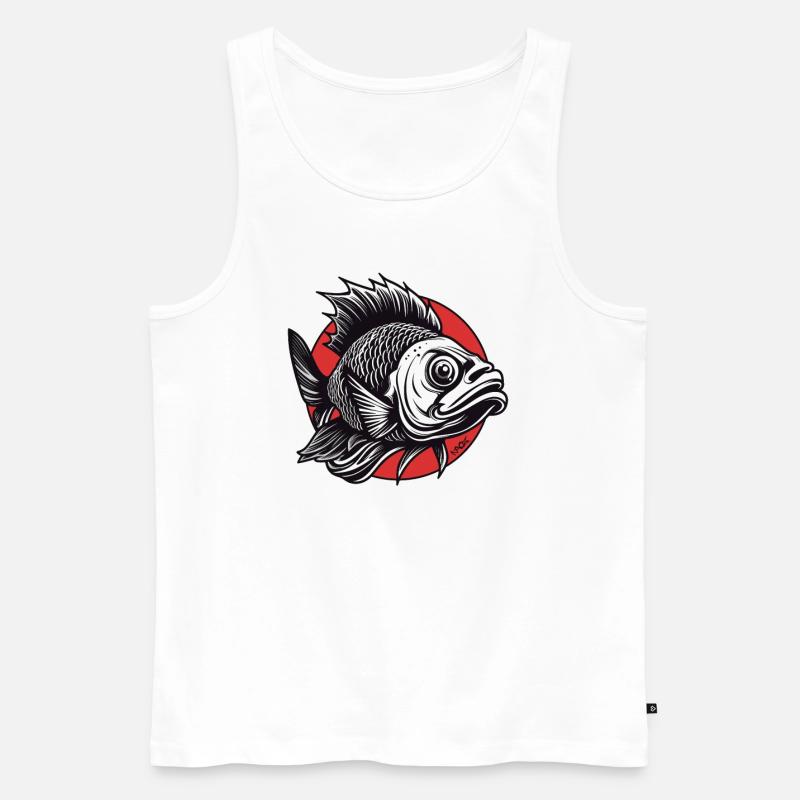 Der wütende Fisch - Männer Premium Bio Tank Top - Weiß