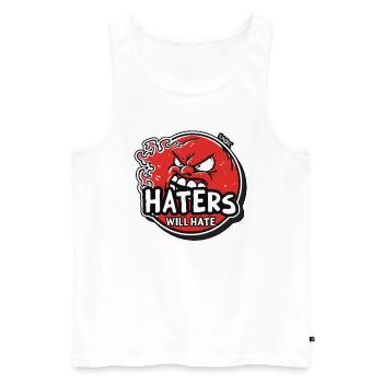 Haters Will Hate - Männer Premium Bio Tank Top - Weiß - Vorne - AI Model Male 178 light (178cm)
