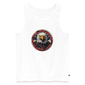 The U.S. and bald eagles - Men's Premium Organic Tank Top - white - Front - AI Model Male 178 light (178cm)
