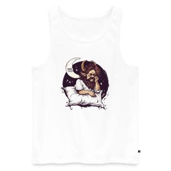 Sleepy archangel with horns and the moon - Men's Premium Organic Tank Top - white - Front - AI Model Male 178 light (178cm)