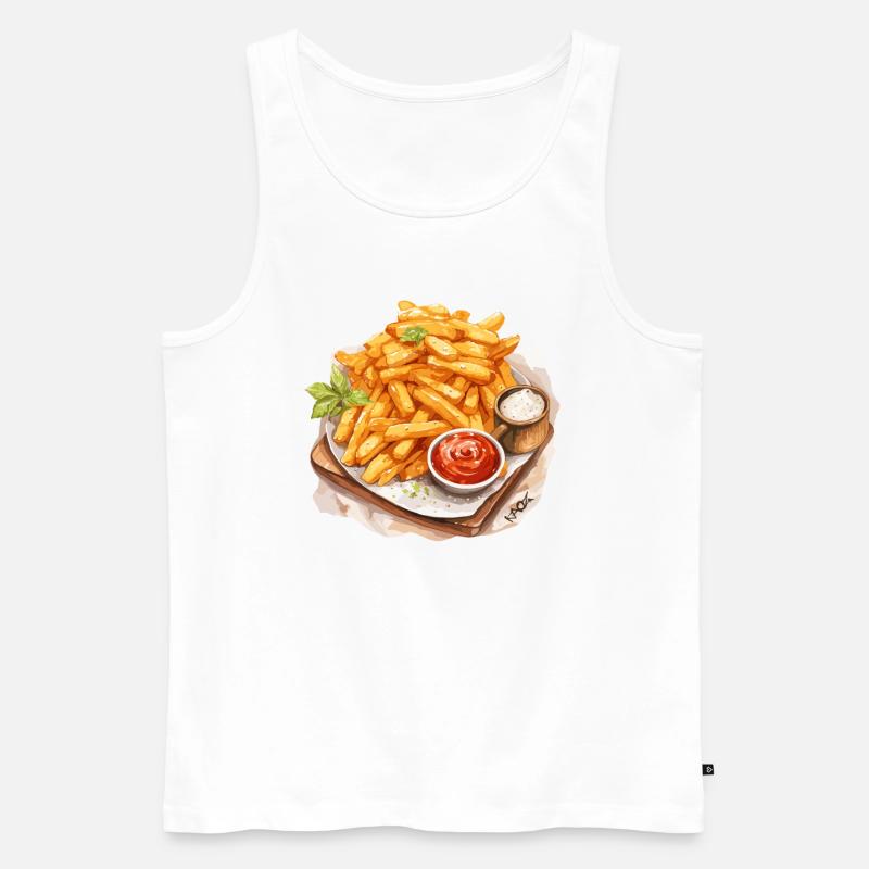 Leckere Pommes - Männer Premium Bio Tank Top - Weiß
