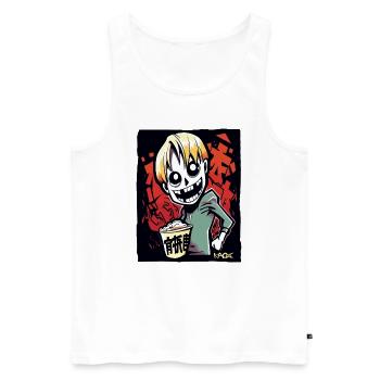 Funny Funky Young GEN Z-ombie - Männer Premium Bio Tank Top - Weiß - Vorne - AI Model Male 178 light (178cm)