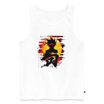 Martial Arts Japanese Abstract Anime - Men's Premium Organic Tank Top - white - Front - AI Model Male 178 light (178cm)
