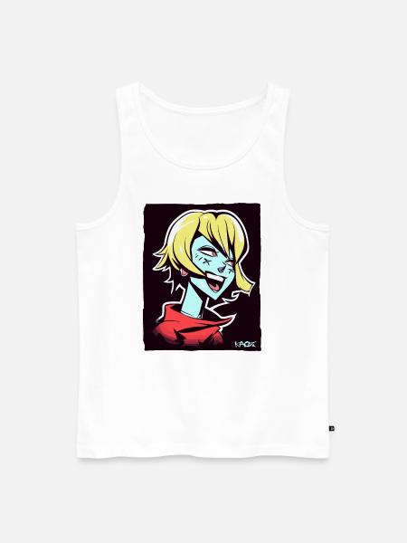 Fille d’anime cool et heureuse - Débardeur bio Premium Homme - blanc