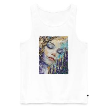 Mädchen schläft im Lavendel - Männer Premium Bio Tank Top - Weiß - Vorne - AI Model Male 178 light (178cm)